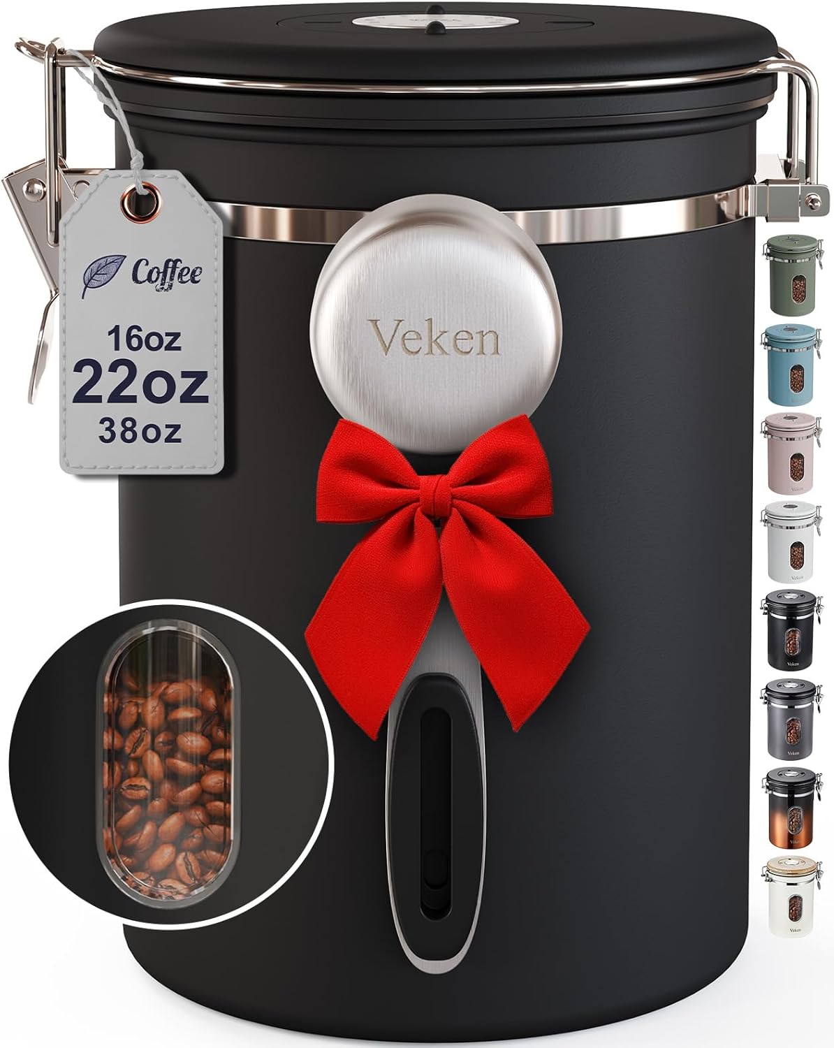 Veken Coffee Canister with Window,Airtight