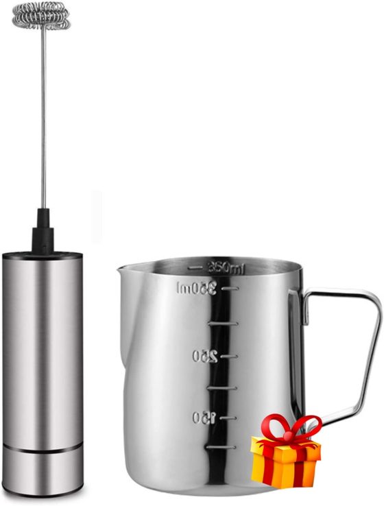 Milk Frother Handheld Battery Operated, Coffee Frother for Milk