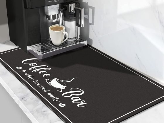 CooRug Absorbent Coffee Mat, Fashion Dish Drying Mat for Kitchen