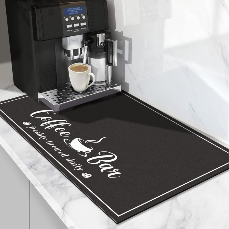 CooRug Absorbent Coffee Mat, Fashion Dish Drying Mat for Kitchen