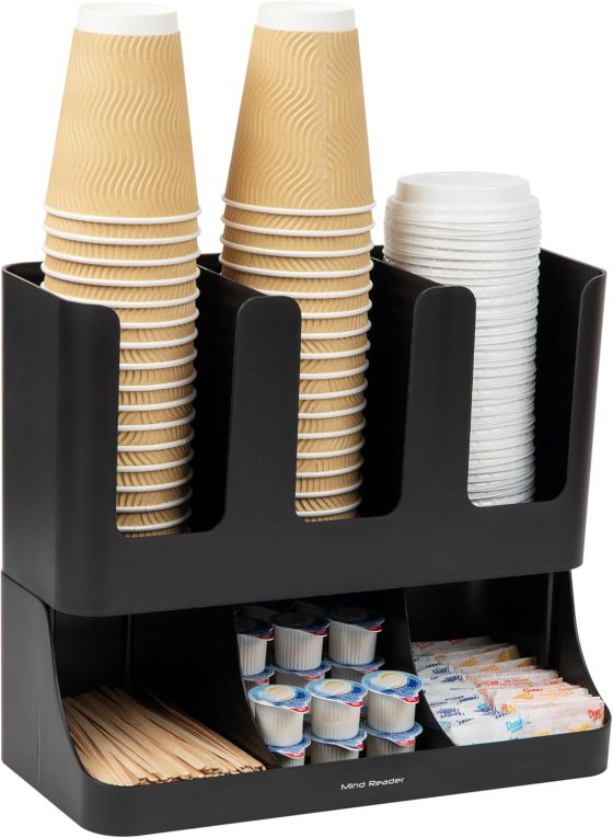 Mind Reader 6 Compartment Upright Breakroom Coffee Condiment and