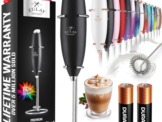 Zulay Kitchen Powerful Milk Frother Wand With 2 Duracell Batteries