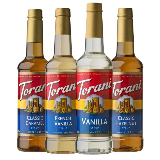 Torani Variety Pack Caramel, French Vanilla, Vanilla & Hazelnut,