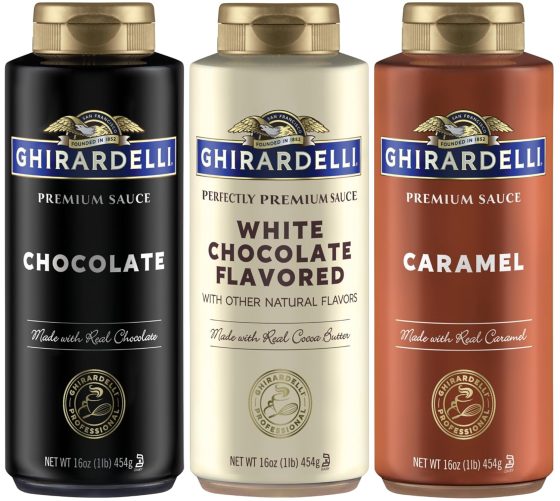 Ghirardelli Squeeze Bottles – Caramel, Chocolate & White Chocolate