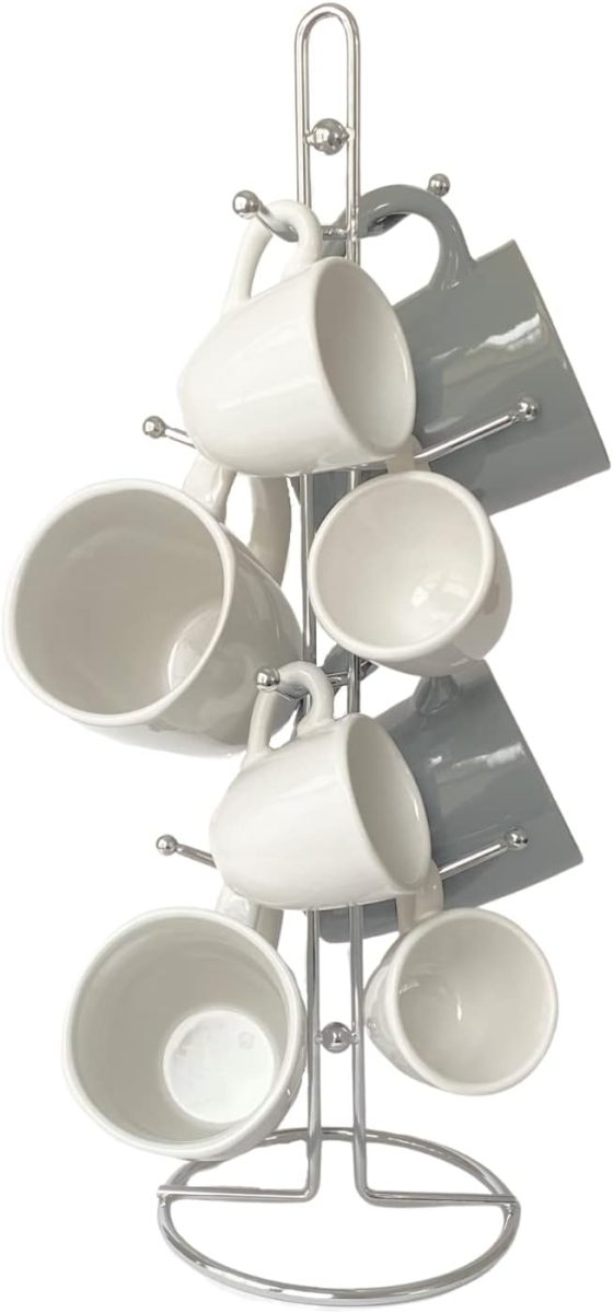 Evelots Coffee Cup Holder for Kitchen Countertop – Tree Hooks Hold