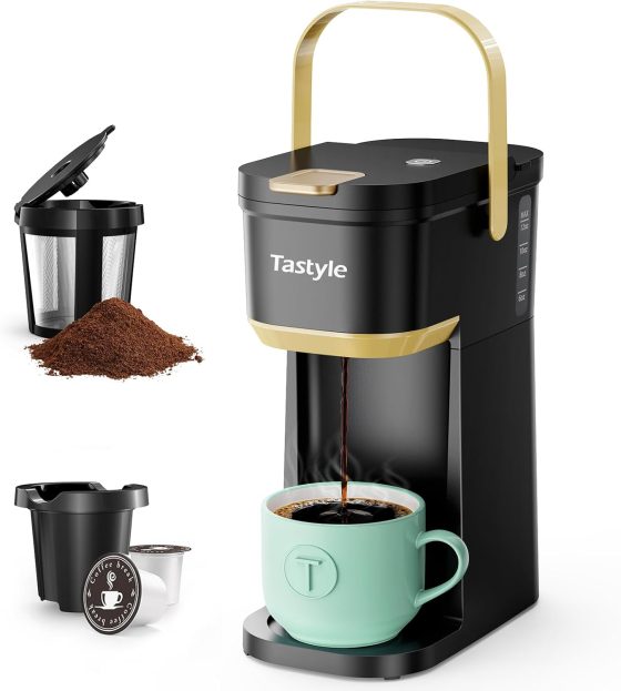 Single Serve One Cup Coffee Maker, for K Cups and Grounds, Mini