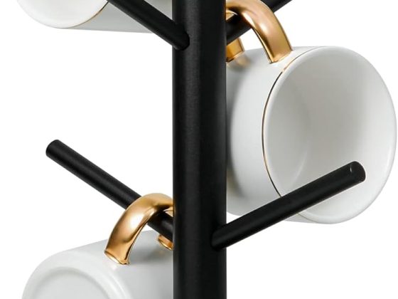MyLifeUNIT Mug Holder Tree, Coffee Cup Holder with 6 Hooks (Black)