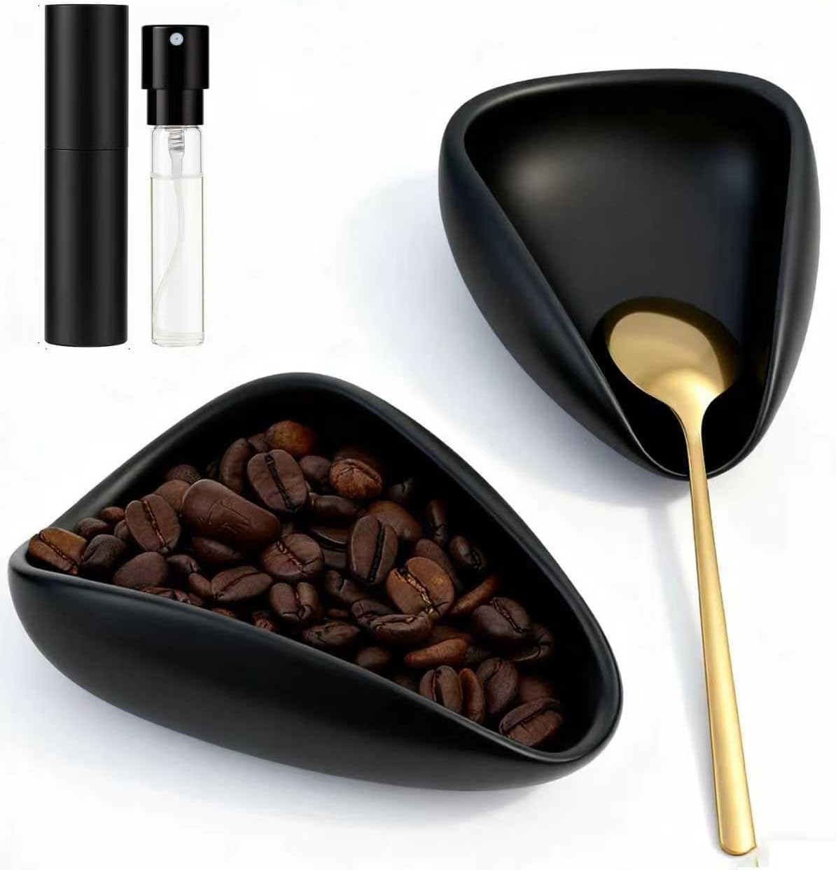 Ceramic Coffee Bean Dosing Cup + Sprayer Gift Set, Spoon Rest, Mini