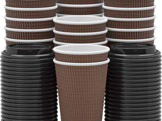Qunclay Disposable Coffee Cups with Lids,16 oz (80 Pack) Togo Hot
