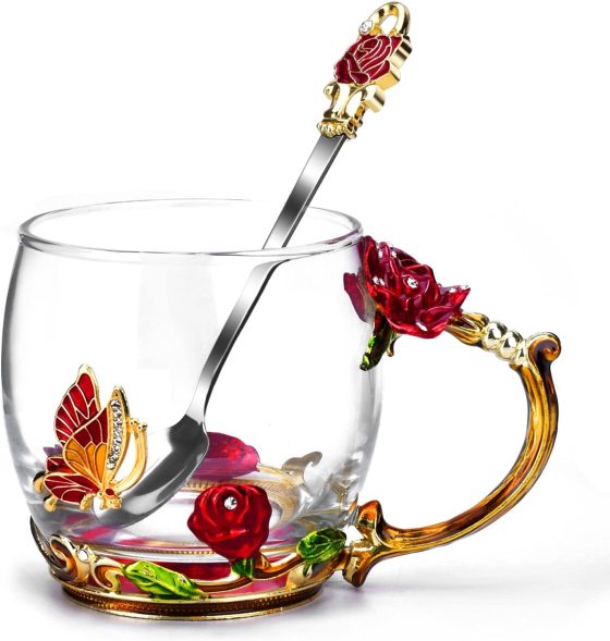 OEAGO Gifts for Mom Women Valentines Day Gifts for Her Glass Coffee