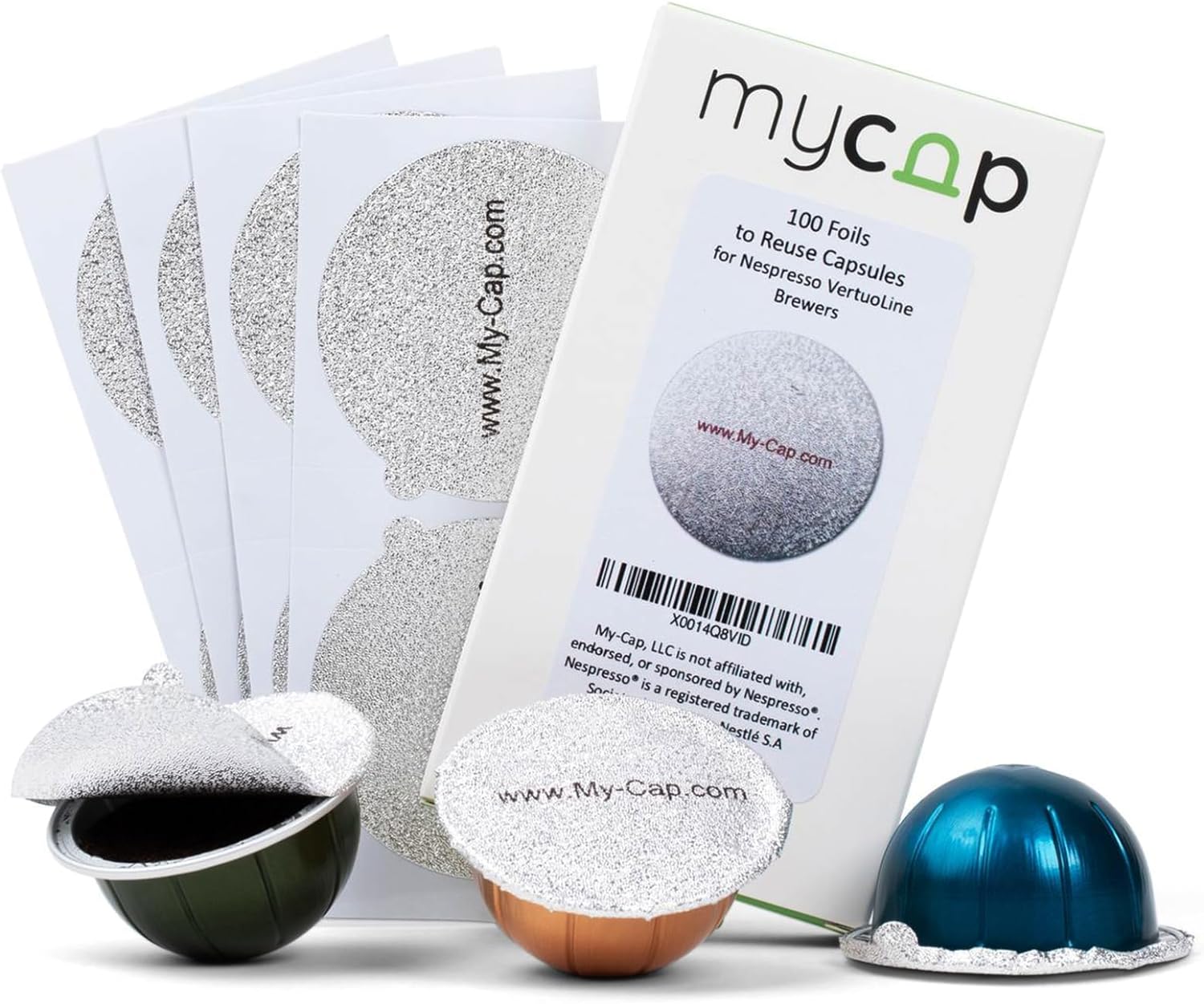 My-Cap Foil Seals for Nespresso Vertuo Pods – Reusable Aluminum