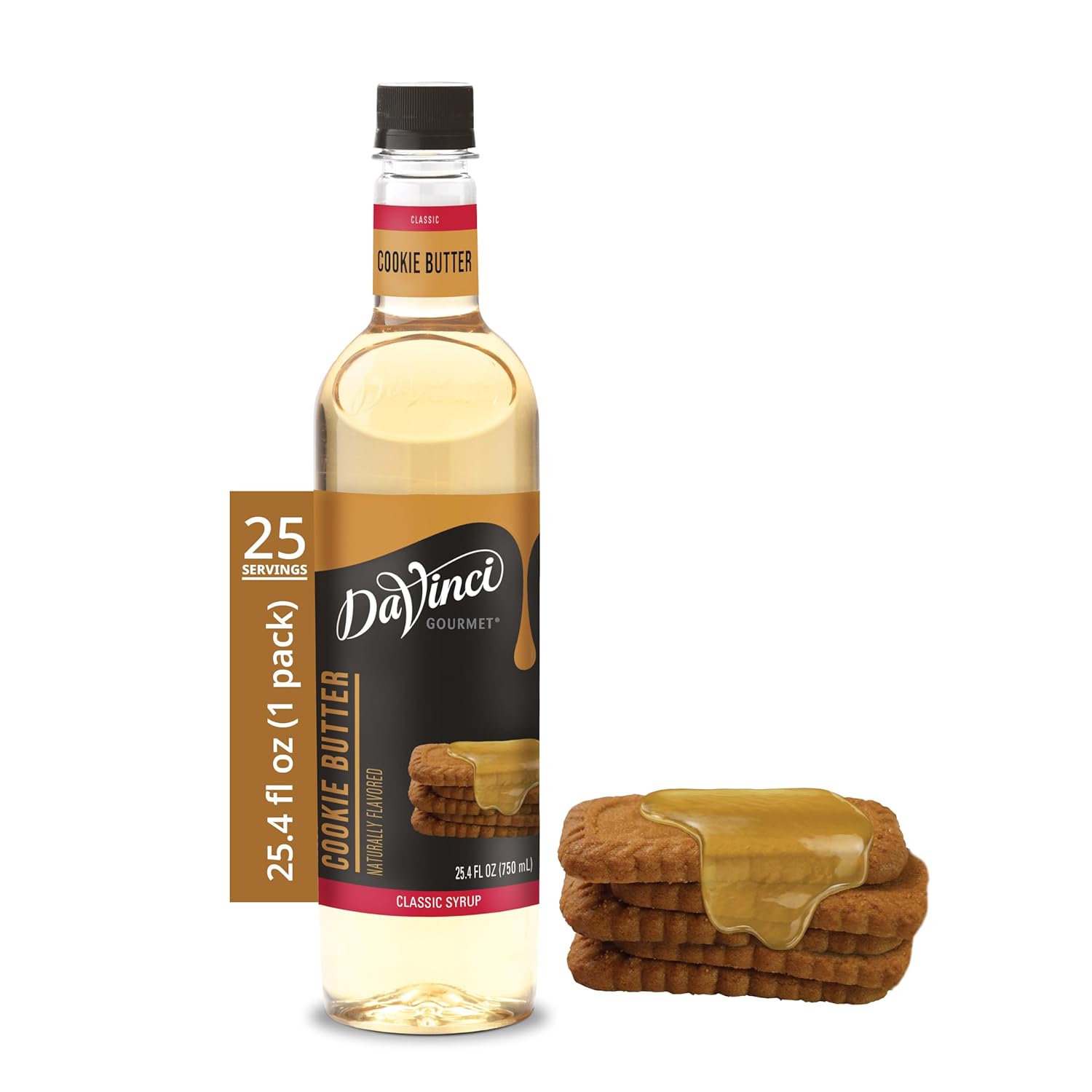DaVinci Gourmet Cookie Butter Syrup, Made with pure Cane Sugar,