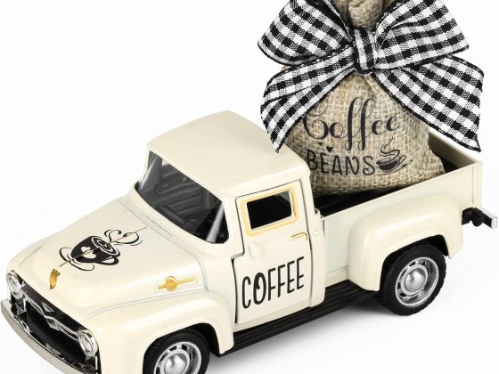 Hooqict Coffee Decor for Coffee Bar Metal Truck with Coffee Beans