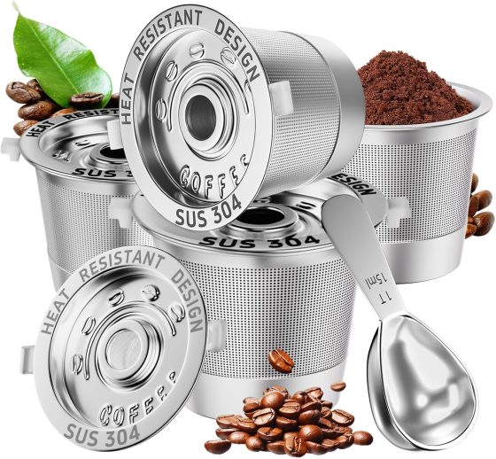 4 Pack Reusable K Cups Coffee Pods for Keurig 1.0: Stainless Steel