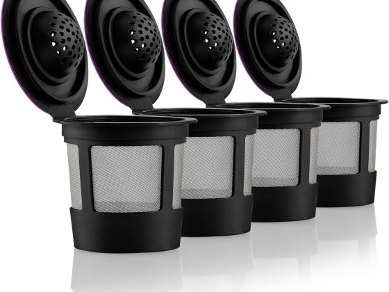 4 Black Reusable K Cups for Keurig Coffee Makers – Compatible with