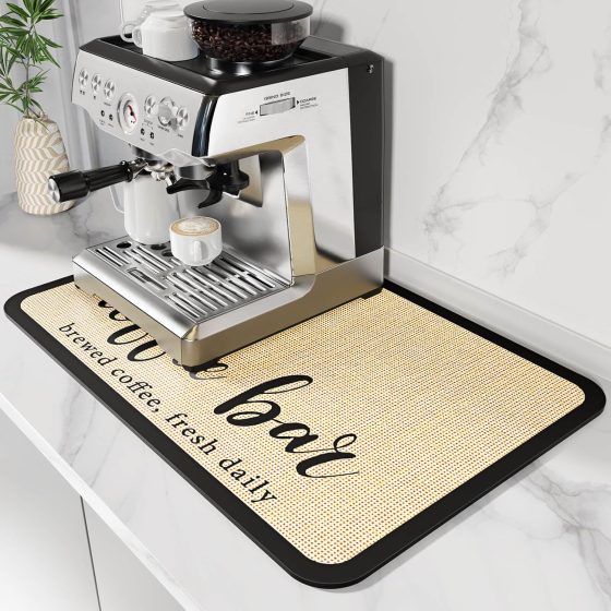 DK177 Coffee Mat – Dish Drying Mat for Kitchen Counter, Hide Stain,