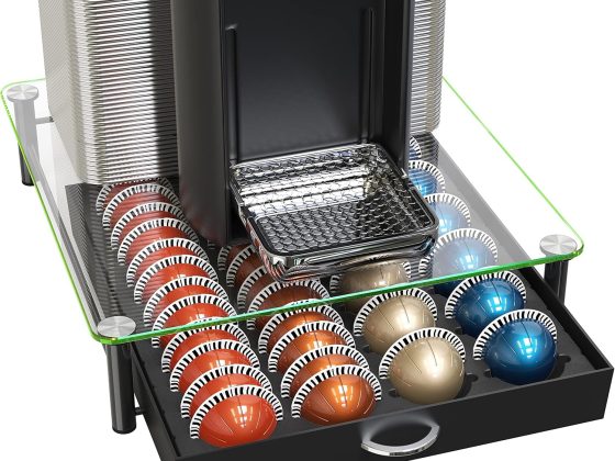 DecoBrothers Crystal Tempered Glass Vertuo Pod Holder Drawer, 24