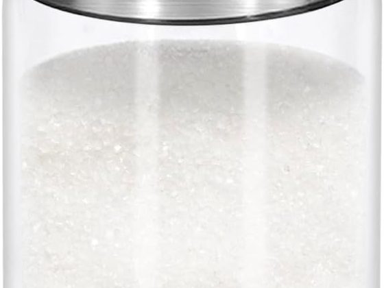 Aelga Glass Sugar Dispenser with Pour Spout, Weighted Pourer,