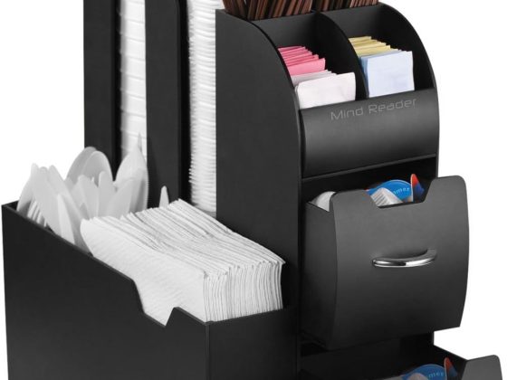 Mind Reader Cup and Condiment Station, Countertop Organizer, Coffee