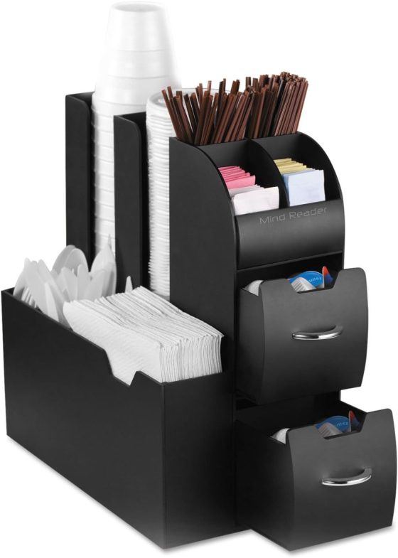 Mind Reader Cup and Condiment Station, Countertop Organizer, Coffee