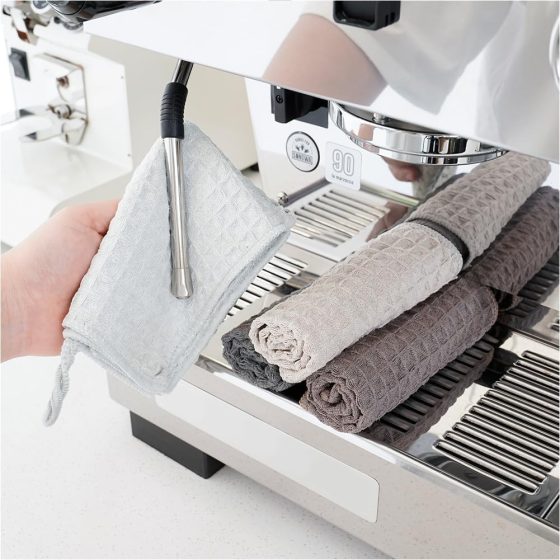 watchget Barista Microfiber Cloths – 4 Pack (12″x12″) Professional