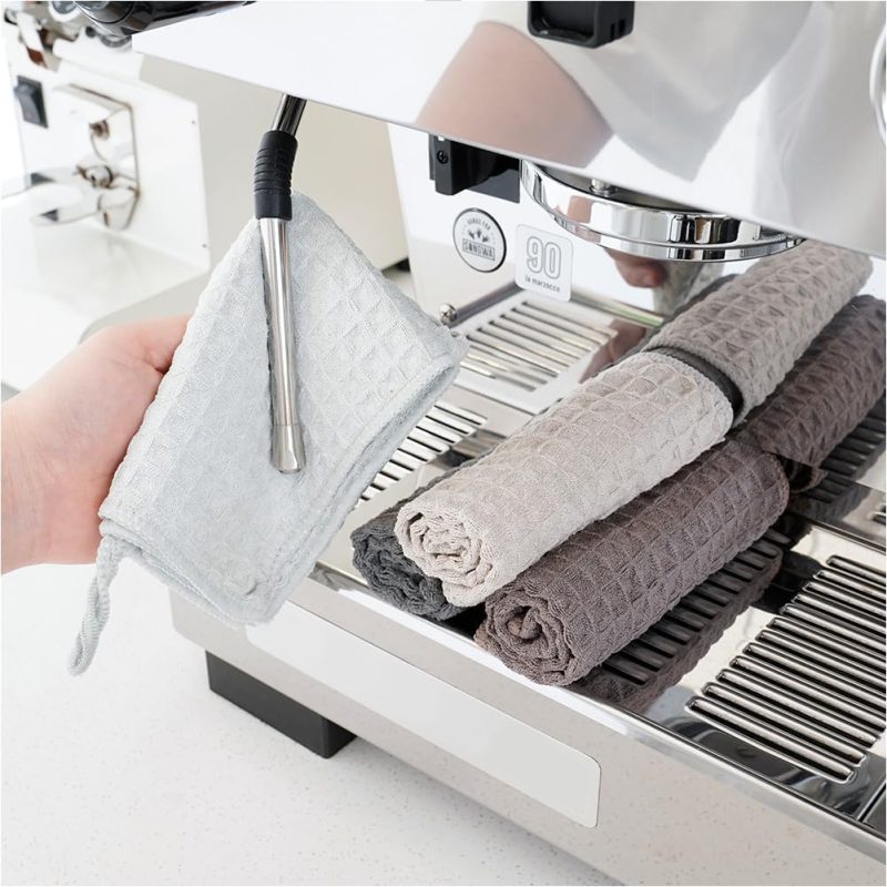 watchget Barista Microfiber Cloths – 4 Pack (12″x12″) Professional