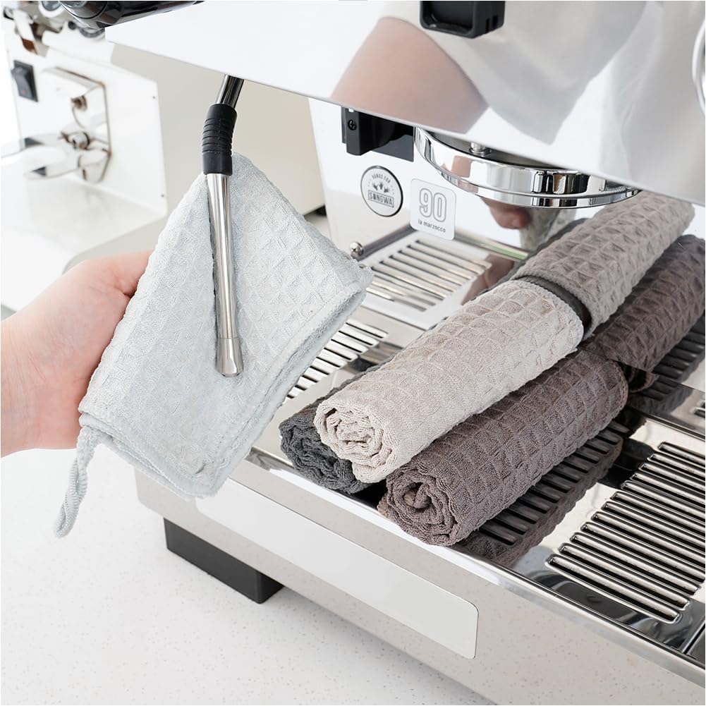 watchget Barista Microfiber Cloths – 4 Pack (12″x12″) Professional