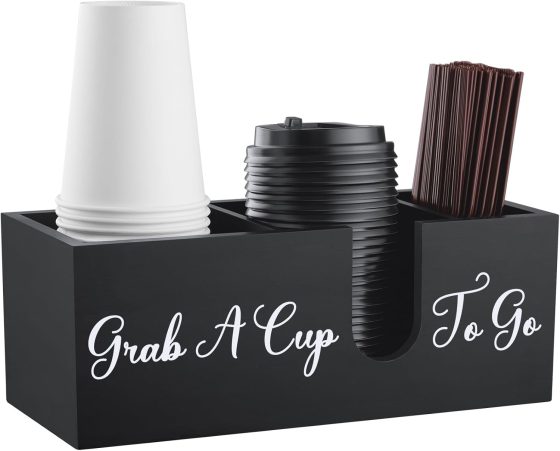 ALELION Coffee Cup Holder for Countertop – Wood Coffee Bar