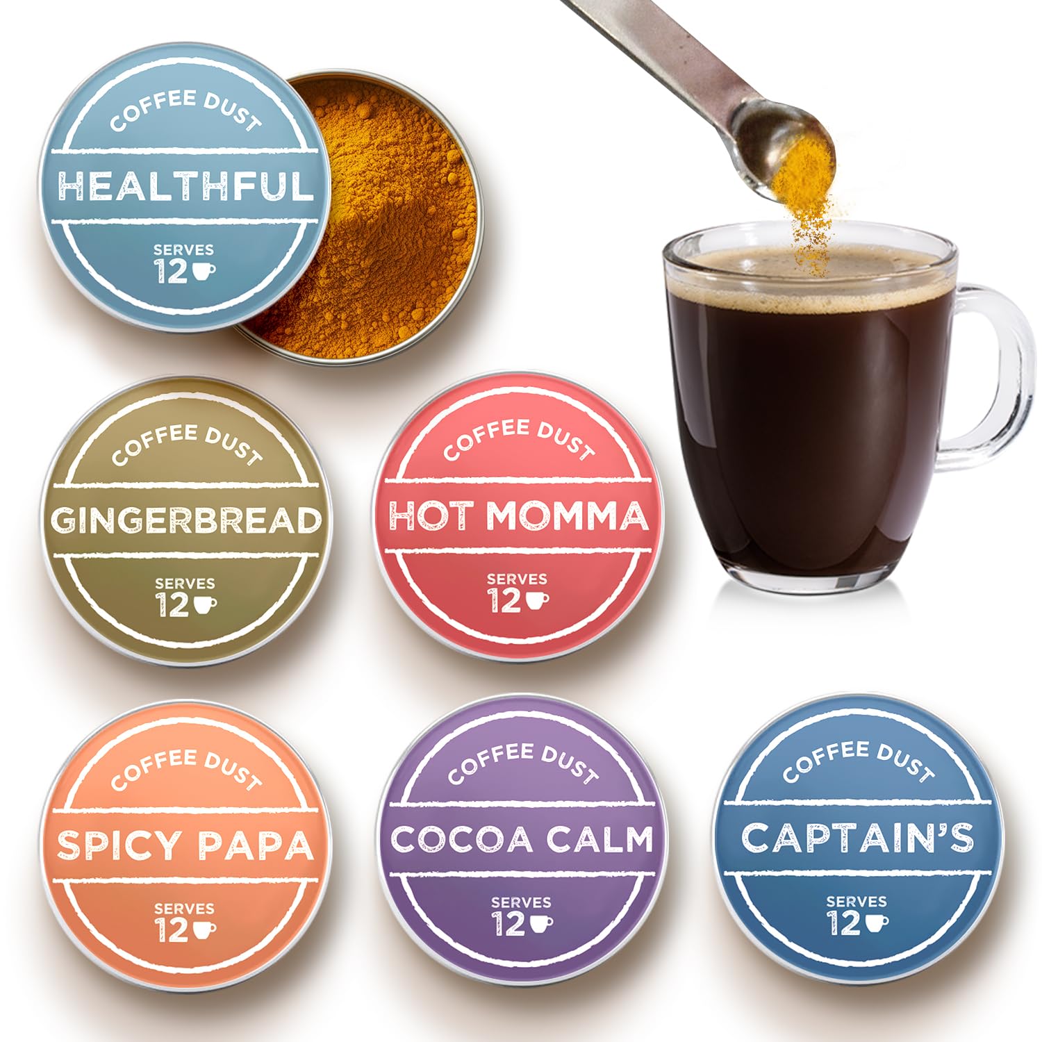 Coffee Dust Flavoring Powder, Sampler Set (72 Servings) – Healthy