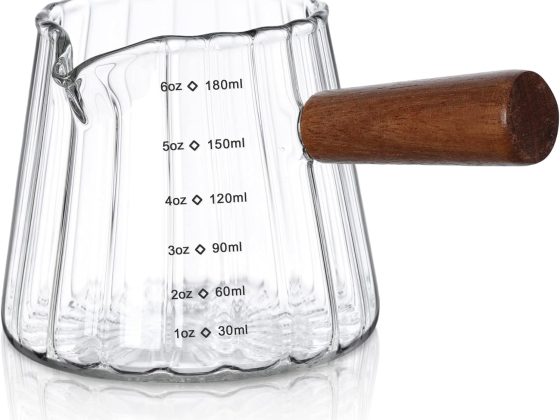 Joeyan 6 oz Glass Measuring Cups with Spout,Borosilicate Glass