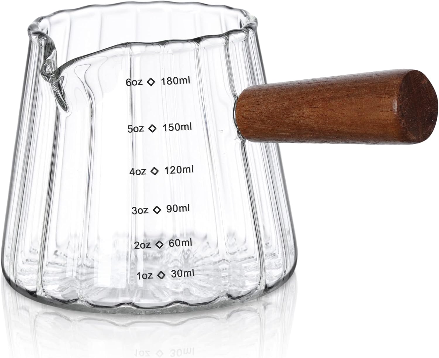 Joeyan 6 oz Glass Measuring Cups with Spout,Borosilicate Glass