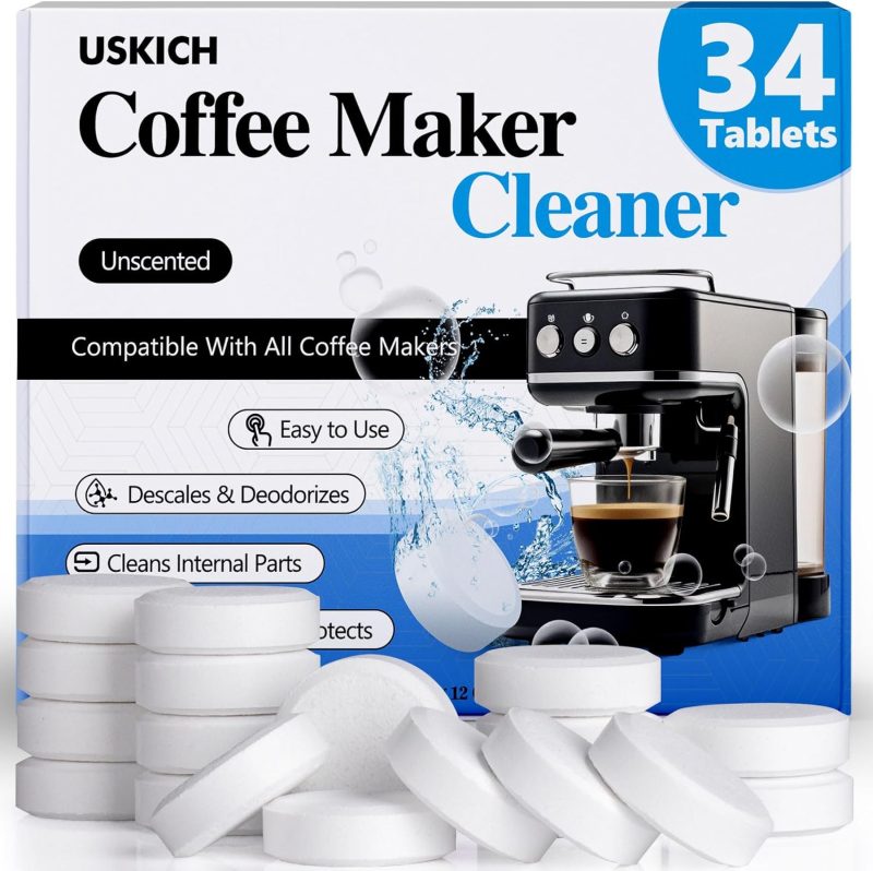 Coffee Machine Cleaner Descaler Tablets 34 Pack, Coffee Maker