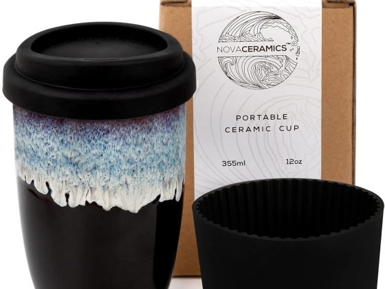 NOVA CERAMICS 12oz Travel Coffee Mug – Unique Microwave &