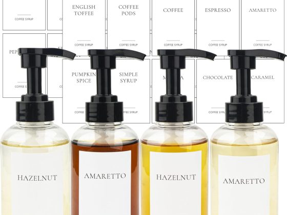 4 Pieces Coffee Syrup Dispenser Bottle 300ml PET Black Pump Bottles