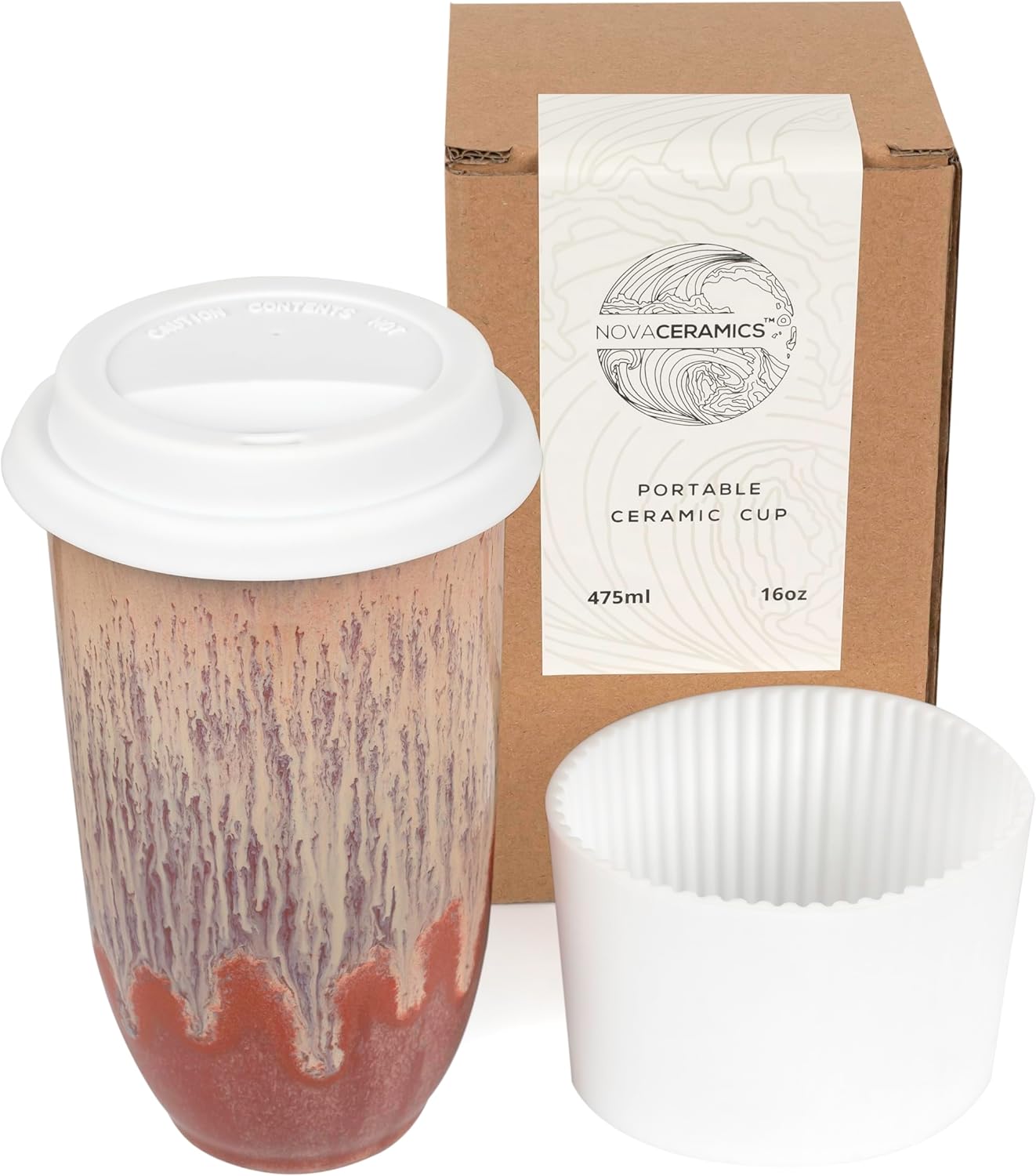 NOVA CERAMICS Travel Coffee Cup– Travel Coffee Tumbler – On the Go
