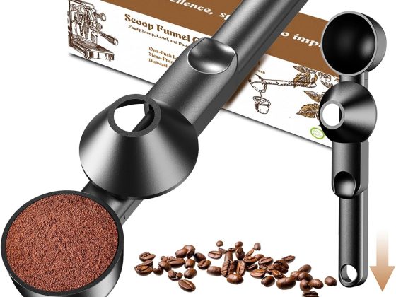 Coffee Scoop with Funnel for Ground Coffee, Protein Powder & Tea,