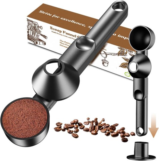 Coffee Scoop with Funnel for Ground Coffee, Protein Powder & Tea,