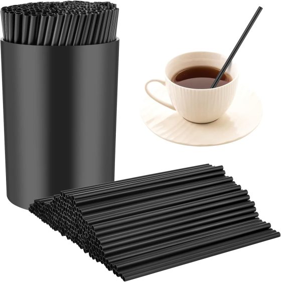 200 Pcs Black Coffee Stirrer and Holder Set Coffee Stir Sticks