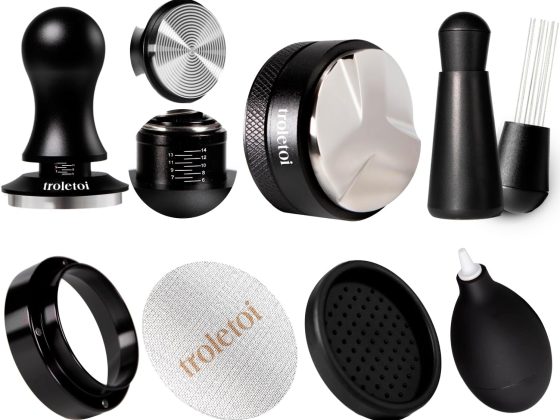 7 PCS Espresso Accessories Kit: 53.3mm Espresso Tamper, Coffee