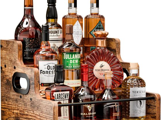 KLM Liquor Bottle Display Shelf, Coffee Syrup Rack Organizer, 3