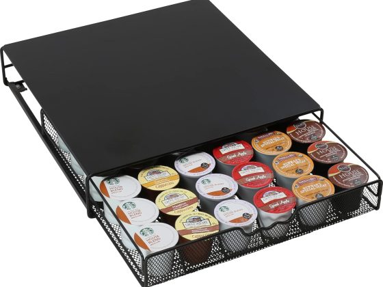 DecoBrothers K-Cup Holder Drawer for 36 Coffee Pods Storage, Black