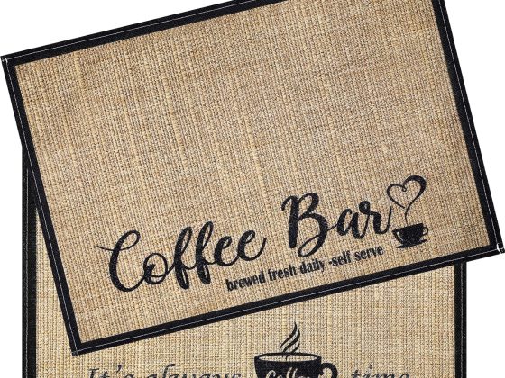 Cunhill 2 Pieces Coffee Bar Mat,Coffee Bar Accessories 20 x 14 Inch