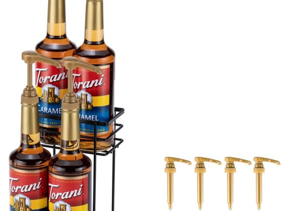 Rice rat Coffee Syrup Organizer Rack, (4 Bottle Capacity),2 Tier