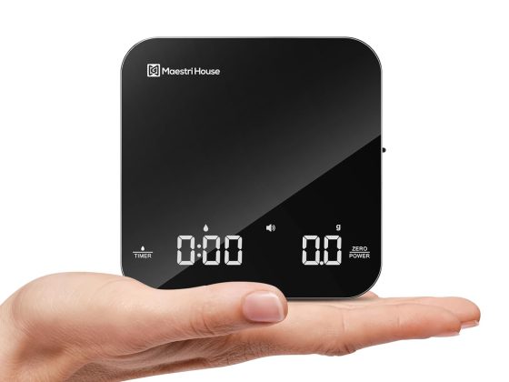 Maestri House Mini Coffee Scale with Timer, USB-C Rechargeable