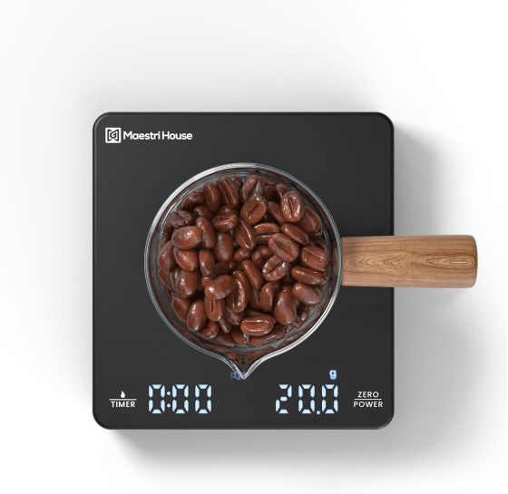 Mini Coffee Scale with Timer, Maestri House Rechargeable Espresso