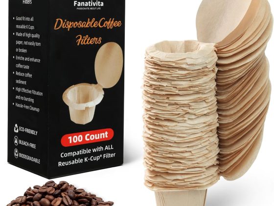 100 Count Fanativita K Cup Filters Disposable with Genius Lid