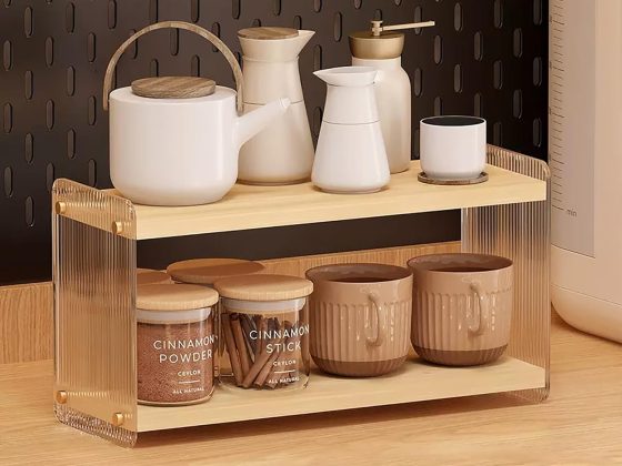 LiTY Coffee Station Organizer 2 Tier Acrylic Home Storage Mugs