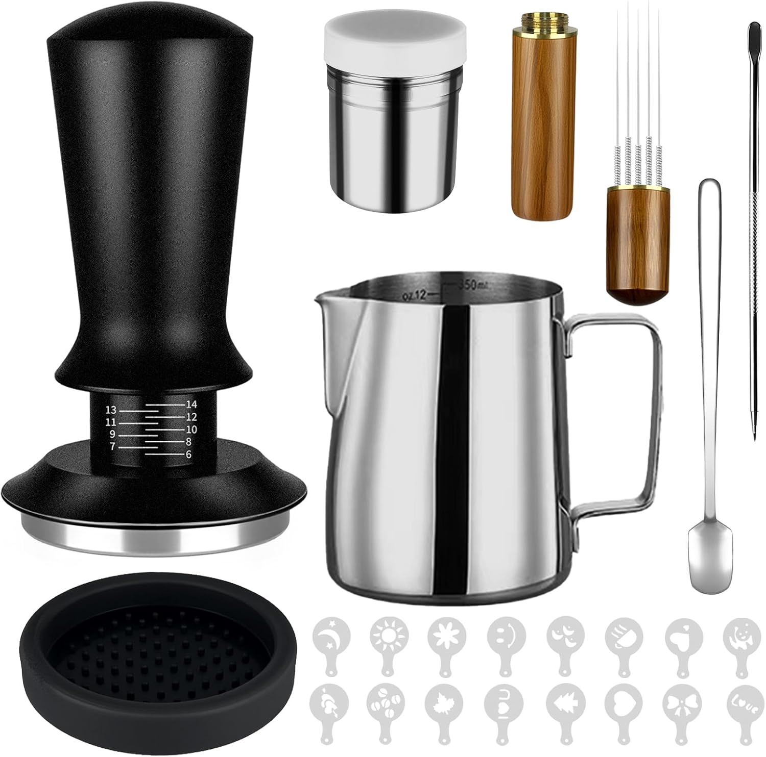 23Pcs Espresso Accessories, 51mm Coffee Espresso Tamper Kit,