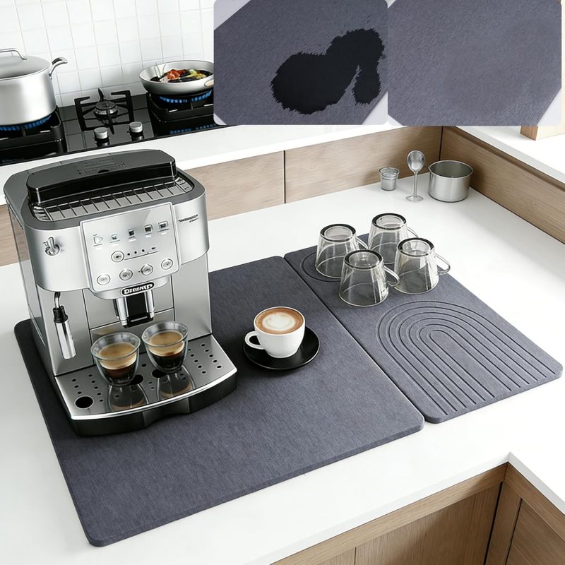 Stone Coffee Drying Mat,20×16 Inch Coffee Bar Mat,Quickly 30s
