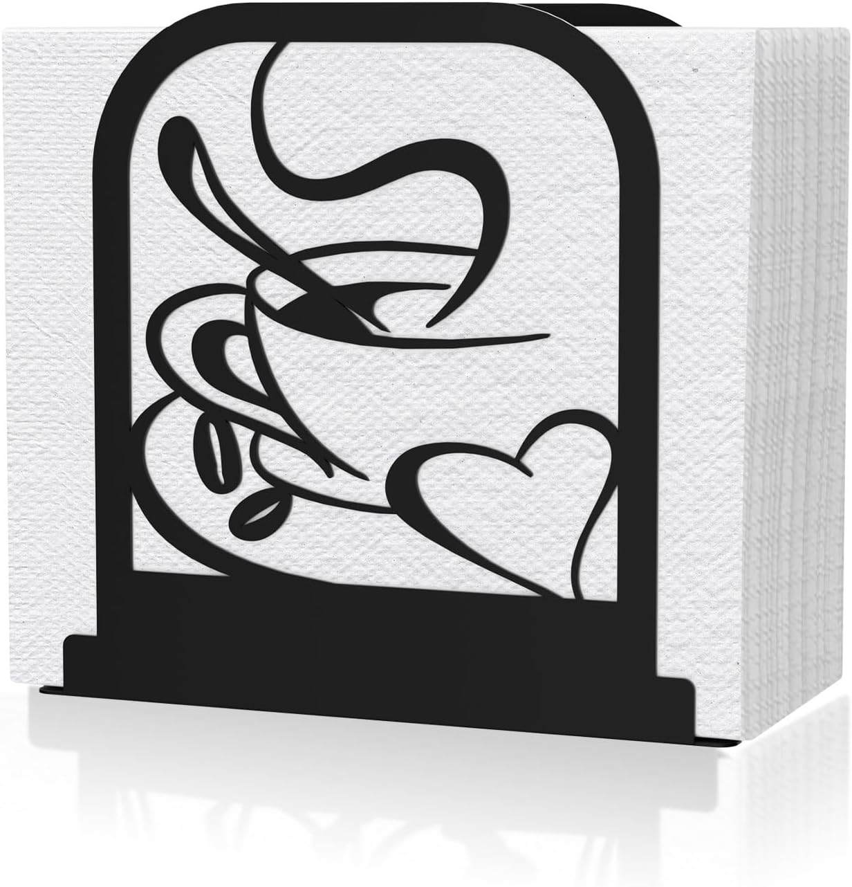 Modern Standing Napkin Holder for table, Black Metal Napkin